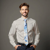 Azure Bloom Abstrakt Art Krawatte