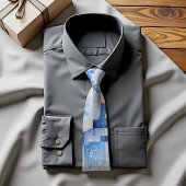 Azure Bloom Abstrakt Art Krawatte