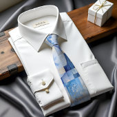 Azure Bloom Abstrakt Art Krawatte