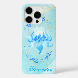 Azure Bloom - Aquamarine und weiße Lotus Art iPhone 16 Pro Hülle