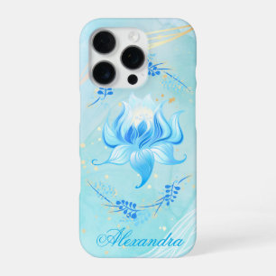 Azure Bloom - Aquamarine und weiße Lotus Art iPhone 16 Pro Hülle
