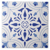 Azure Bloom Cross Fliese (Vorderseite)