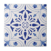 Azure Bloom Cross Fliese (Vorderseite)