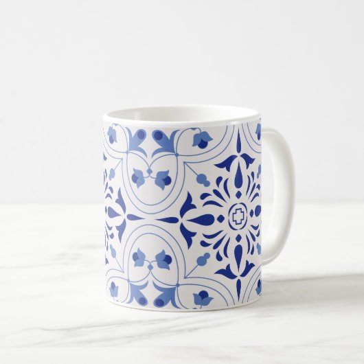 Azure Bloom Cross Kaffeetasse (VorderseiteRechts)