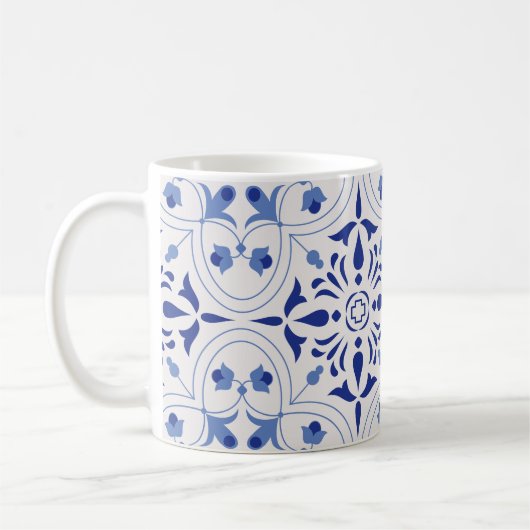 Azure Bloom Cross Kaffeetasse (Links)