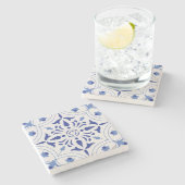 Azure Bloom Cross Steinuntersetzer (Seitenansicht)