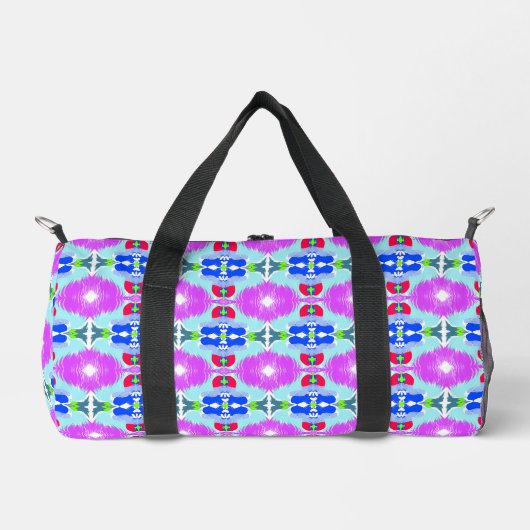 Azure Bloom Kaleidoscope Duffle Bag (Vorderseite)