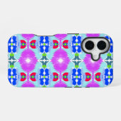 Azure Bloom Kaleidoscope iPhone 16 Hülle (Rückseite (Horizontal))