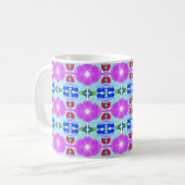 Azure Bloom Kaleidoscope Kaffeetasse (Vorderseite Links)
