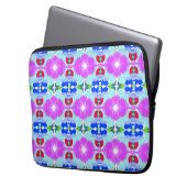 Azure Bloom Kaleidoscope Laptopschutzhülle (Vorderseite Links)