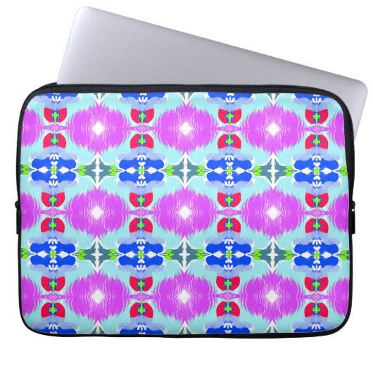 Azure Bloom Kaleidoscope Laptopschutzhülle (Vorderseite)