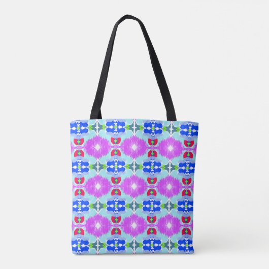 Azure Bloom Kaleidoscope Tasche (Rückseite)