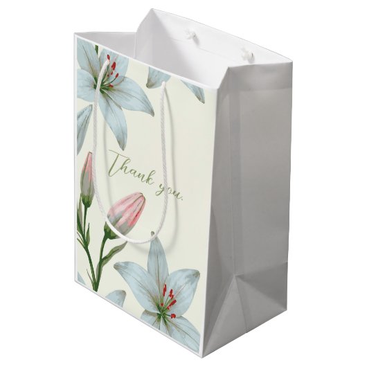 Azure Bloom Mittlere Geschenktüte (Rückseite Schrägansicht)