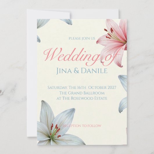 Azure Bloom V01 Einladung (Rückseite)