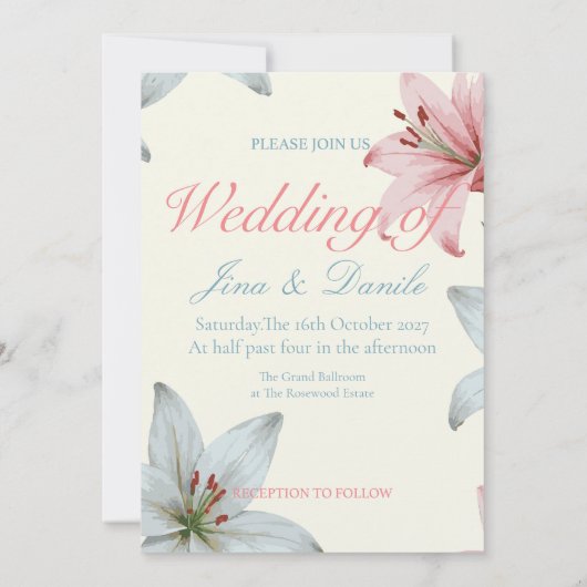 Azure Bloom V02 Einladung (Rückseite)