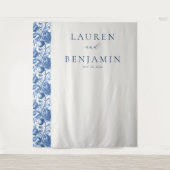 Azure Blooms Wedding Wandteppich (Vorderseite)