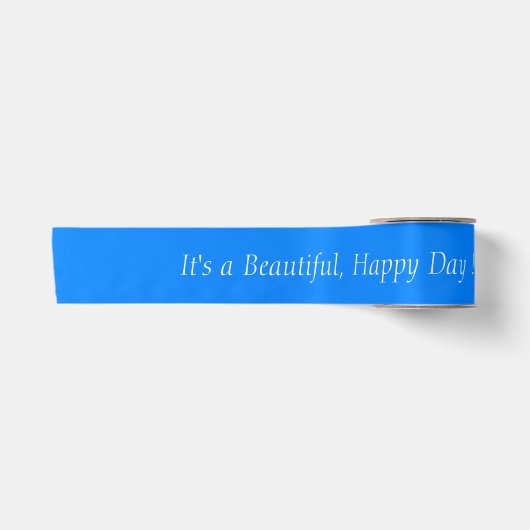 Azure Blue 0080FF - Custom Message or Blank Satinband (Vorderseite)