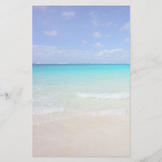 Azure Blue Caribbean Tropical Beach Briefpapier (Vorderseite)