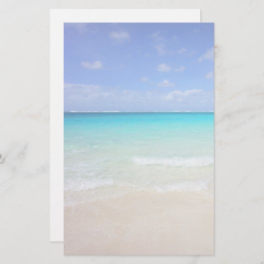 Azure Blue Caribbean Tropical Beach Briefpapier (Vorne/Hinten)