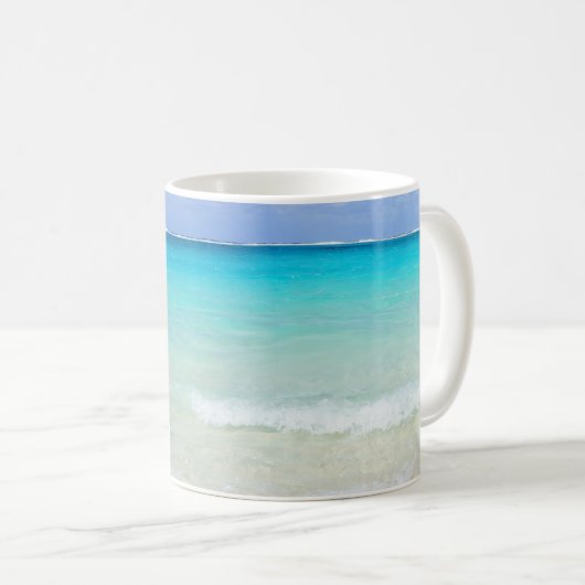 Azure Blue Caribbean Tropical Beach Kaffeetasse (VorderseiteRechts)