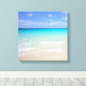 Azure Blue Caribbean Tropical Beach Leinwanddruck (Insitu (Holzboden))