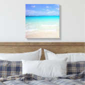 Azure Blue Caribbean Tropical Beach Leinwanddruck (Insitu (Schlafzimmer))