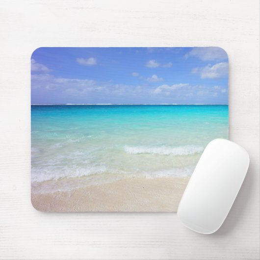 Azure Blue Caribbean Tropical Beach Mousepad (Mit Mouse)