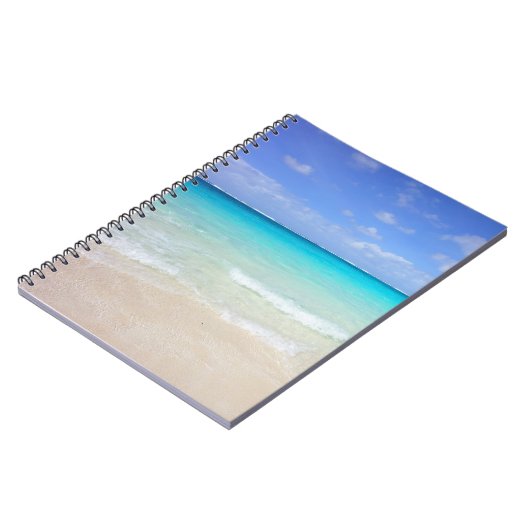Azure Blue Caribbean Tropical Beach Notizblock (Linke Seite)
