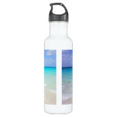 Azure Blue Caribbean Tropical Beach Trinkflasche (Rückseite)