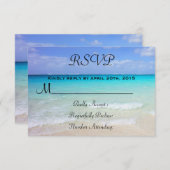 Azure Blue Caribbean Tropical Beach UAWG RSVP Karte (Vorne/Hinten)