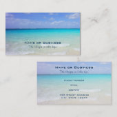 Azure Blue Caribbean Tropical Beach Visitenkarte (Vorne/Hinten)