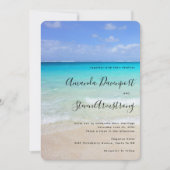 Azure Blue Caribbean Tropical Beach Wedding Einladung (Vorderseite)