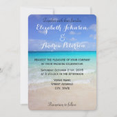Azure Blue Caribbean Tropical Beach Wedding Einladung (Vorderseite)