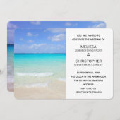 Azure Blue Caribbean Tropical Beach Wedding Einladung (Vorne/Hinten)