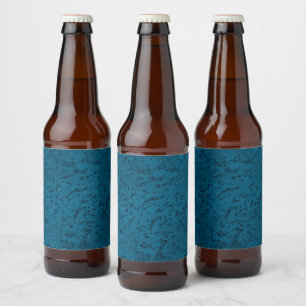 Azure Blue Cork Look Wood Grain Bierflaschenetikett