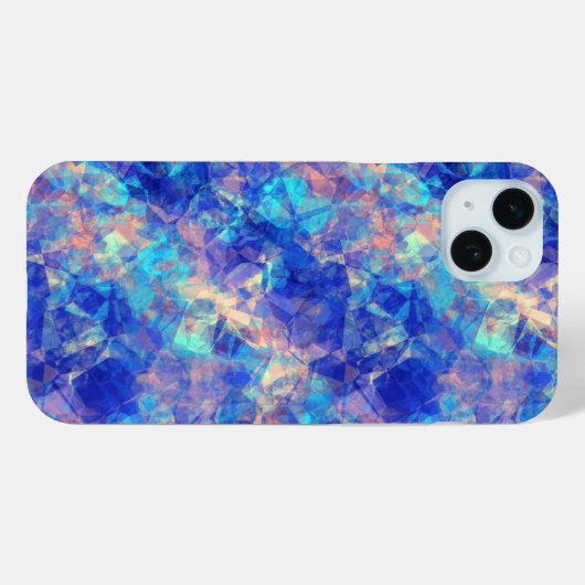 Azure Blue Crumpled Texture Case-Mate iPhone Hülle (Rückseite (Horizontal))
