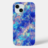 Azure Blue Crumpled Texture Case-Mate iPhone Hülle (Rückseite)