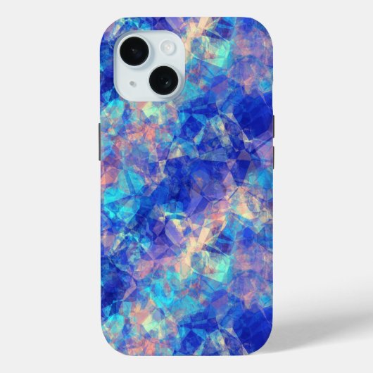 Azure Blue Crumpled Texture Case-Mate iPhone Hülle (Rückseite)