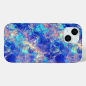 Azure Blue Crumpled Texture Case-Mate iPhone Hülle (Rückseite (Horizontal))