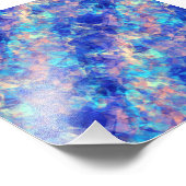 Azure Blue Crumpled Texture Fotodruck (Ecke)