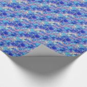 Azure Blue Crumpled Texture Geschenkpapier (Ecke)