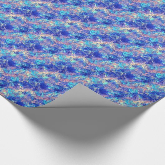 Azure Blue Crumpled Texture Geschenkpapier (Ecke)