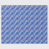 Azure Blue Crumpled Texture Geschenkpapier (Flach)