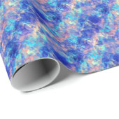 Azure Blue Crumpled Texture Geschenkpapier (Rolleneckpunkt)