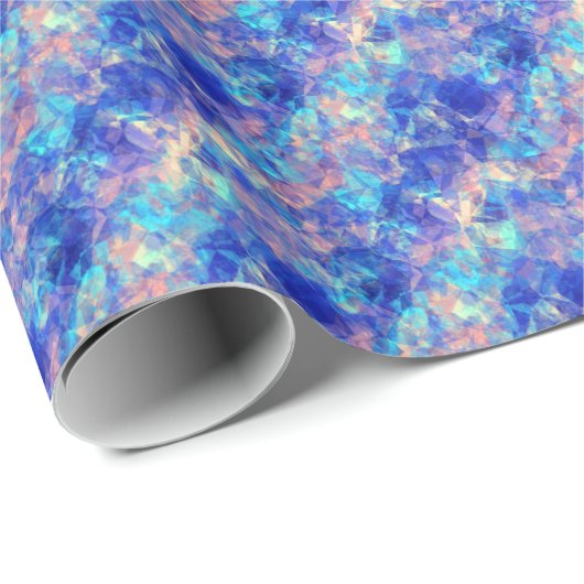 Azure Blue Crumpled Texture Geschenkpapier (Rolleneckpunkt)