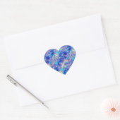 Azure Blue Crumpled Texture Herz-Aufkleber (Umschlag)