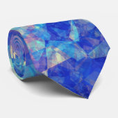 Azure Blue Crumpled Texture Krawatte (Gerollt)