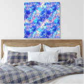 Azure Blue Crumpled Texture Leinwanddruck (Insitu (Schlafzimmer))