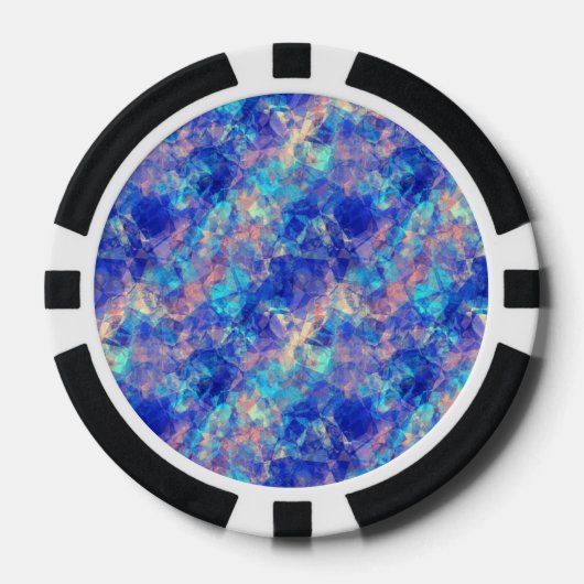 Azure Blue Crumpled Texture Pokerchips (Vorderseite)