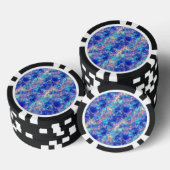 Azure Blue Crumpled Texture Pokerchips (Stapel)